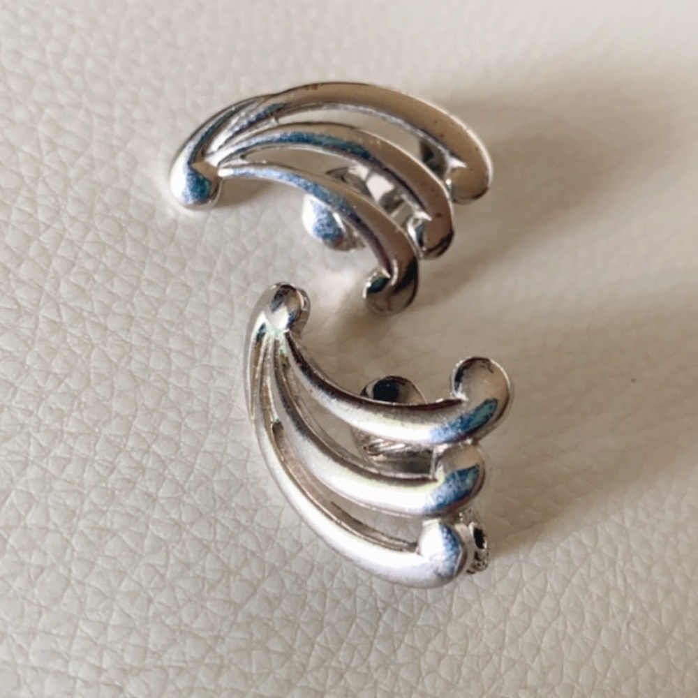 Monet silver clip on earrings